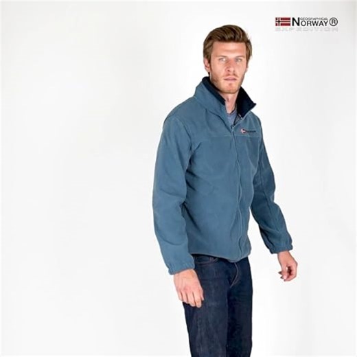 Geographical Norway Herren Fleecejacke – Übergangsjacke mit Kapuze, warm & atmungsaktiv, ideal für Outdoor & Alltag
