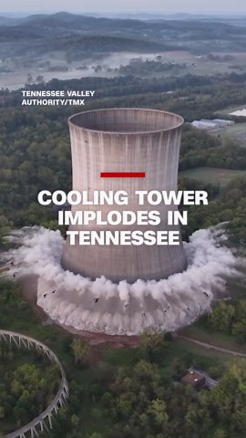 540-foot nuclear cooling tower demolished in Tennessee