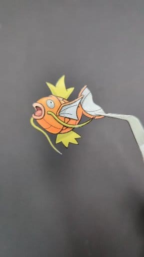 3D Magikarp Pokémon, there is something so insanely satisfying about artwork that has bold lines. Painting the edges of this Pokémon is insanely satisfying. The canvas is slowly coming together, I'm not sure who's next though. #3dcards #pokemontcg #pokemon151 #pokemoncards #pokemoncommunity | 3Devious_Art