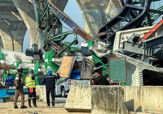 Two dead in Thailand after another crane collapses, crushing cars