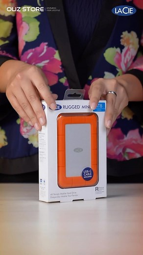 Unboxing Lacie 1TB Rugged Mini USB3 Rugged Design. Mini Size. Shock-, rain-, and pressure-resistant Password protection USB 3.0: up to 4x faster than USB 2.0 Design by Neil Poulton #olizstore #lacie #storage #usb #portable | Oliz Store
