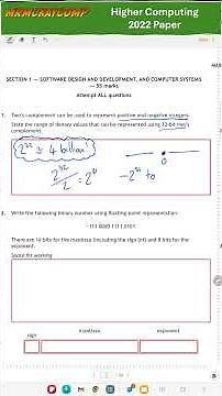 Higher Computing 2022 Q1 (Range of integers)