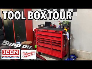 TOOL BOX TOUR (Garage with 42 inch US General full of Snap On/Milwaukee/Icon)