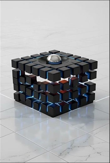 Glowing Cube Puzzle Magnetic Fun! #infiniteloop