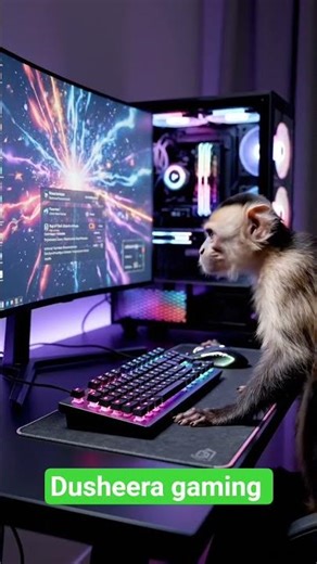 Monkey Using the Gaming PC #computer