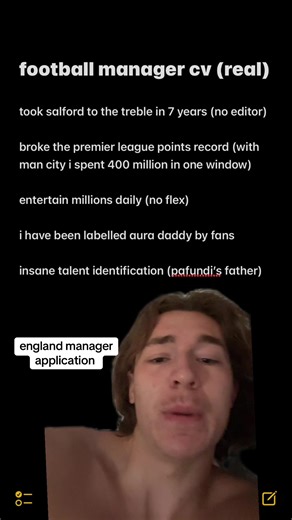 Big Robbo's Application for England Managerial Position