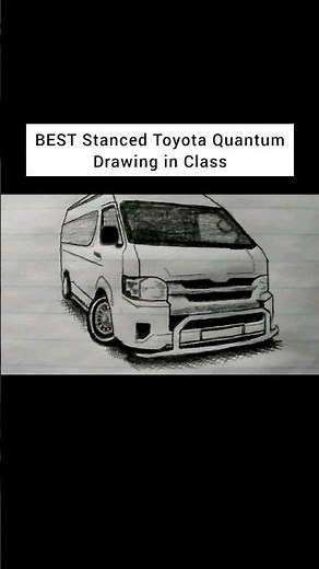 🙆‍♀️RESPECT😱 Stanced Toyota Quantum Hiace Drawing in Class #alfredsketching