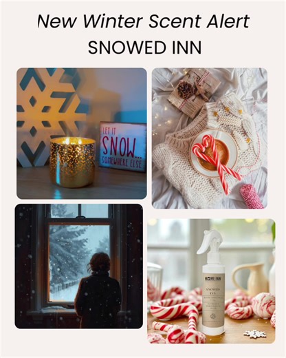 New Winter Candle for Christmas Candle. Our Snowed Inn Candle is brand new this year and it has notes of Peppermint, Marshmallow and Sugar. Its smells like a cozy night snowed in the house watching Christmas movies with a cup of peppermint tea. And of course Winter Woods Candle is back. That Christmas Tree Balsam Fir scent that every loves! These candles are both custom fragrance blends that you can only find at Home Inn Candle Co