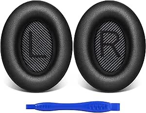 Link Dream Ear Pads for Bose Quiet Comfort 35 II (QC35 ii) Soft Protein Leather Replacement Earpads Extra Thick Ear Cushions for Bose QC 35 25 15 QC2 Ae2/ Ae2i/ Ae2W/ Sound Link/Sound True Black