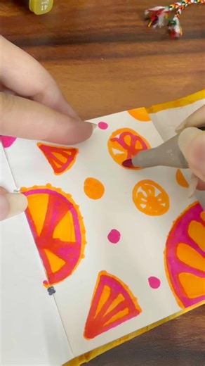 Easy Oranges Pattern Art #bohoart #patternmaking #shorts #satisfyingvideo