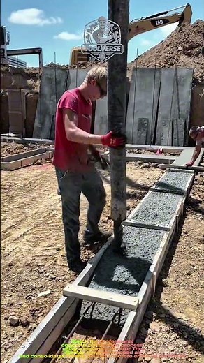 Professional Concrete Compaction Using a Concrete Vibrator | Reinforced Concrete Pouring Technique
