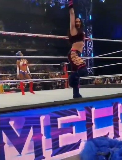 The Red Carpet Diva, Melina, Doing Her Famous In-Ring Split At The Women's Royal Rumble 2022.