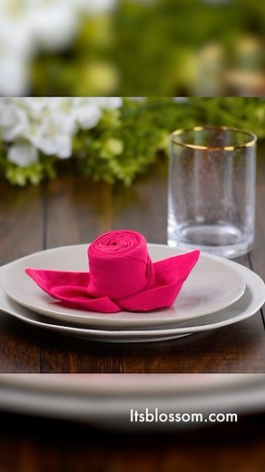 72K views · 3.1K reactions | Transform your table setting with a touch of elegance with this rose napkin fold✨ | Blossom | Facebook