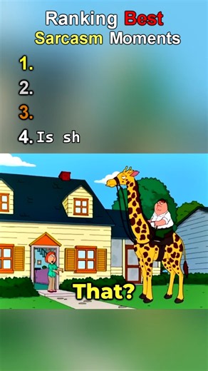 RANKING The Best Sarcasm Moments In Family Guy 💀 #familyguy #funny #shorts