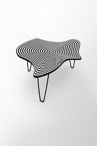 Table basse de salon noir et blanc artiste moderne unique et stylée PHANTASMAGORIA - Etsy France