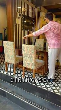 Teakwood 4 Seater Dining Table Set with Glass Top & Cushioned Chairs | Wooden Dining Set Mumbai❤️🪑