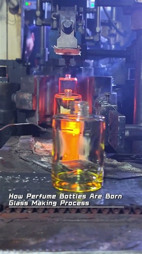 How Glass Perfume Bottles Are Born | Glass Making Process #BottleFactory #FactoryProcess