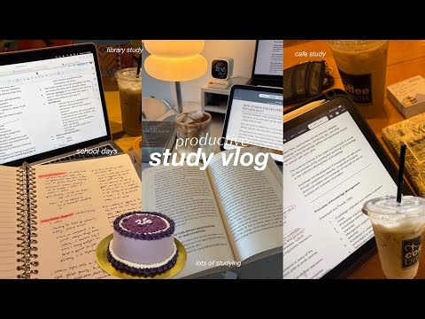 STUDY VLOG 📚 productive days, lots of notetaking, library sessions, cafe, midterm, 5am motivation