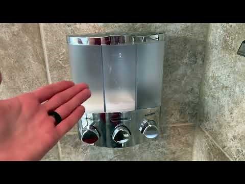 Shower Soap Dispenser (3 Chamber): Installation NO DRILLING REQUIRED!