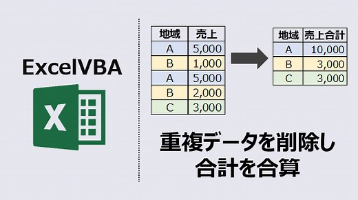 エクセルマクロ 重複データを削除し合計を合算する(動画あり) | kirinote.com
