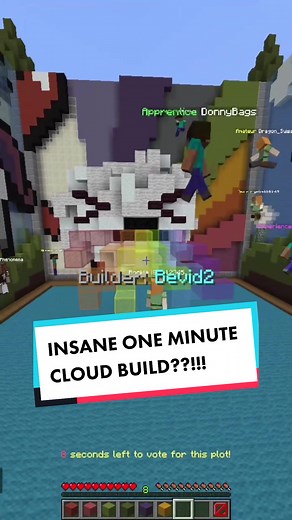 One Minute Minecraft Cloud Build: Rainbow Storm Creation!
