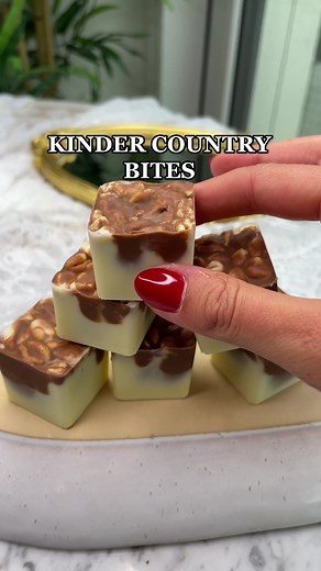 vegan and delicious kinder country bites | insta: tastyselly🧚🏼🤍 #kindercountry #foodtiktok