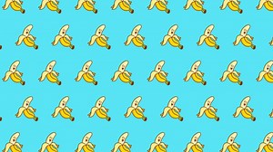 cute animation footage banana seamless pattern