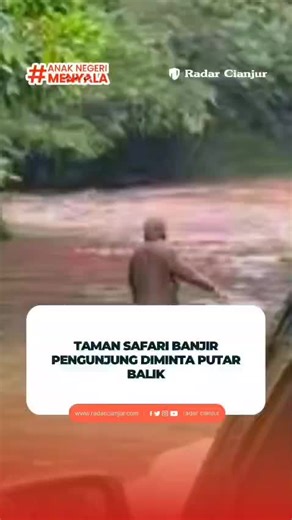 Hendak berkunjung ke Taman Safari, pengunjung ini disuruh putar balik karena air yang meluap dari sungai dan bisa membahayakan pengunjung. Yang mau berwisata kemanapun selalu berhati-hati ya karena cuaca sedang musim hujan. Video: tt/cutfatimahhh2