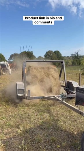 The Bale Buggy - the smoothest way to feed round bales #Hay #Cattle #farmlife #Cows #Feed #Trailer #Welding #Build #Kit #DIY | Tick Creek Ranch