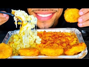 ASMR CHEESY MAC AND CHEESE CHICKEN NUGGETS MUKBANG BIG BITES JERRY EATING NO TALKING