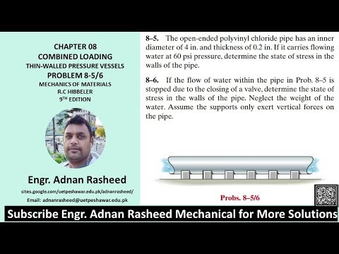 8-5/6|Combined Loading |Mechanics of Materials R.C Hibbeler|