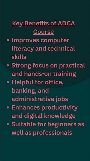 ADCA COURSE IN COMPUTER