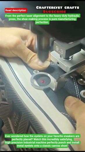 Eyelet Punching Machine Process ‪@Crafterlystcrafts‬ #ShoeMaking#Satisfying#FactoryProcess#Crafts