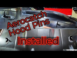 Aerocatch Hood Pins Installed on Third Gen Camaro Sunoco Hood with Hood Latches