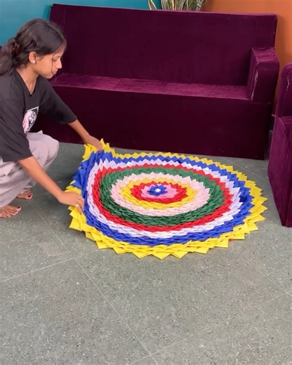 205K views · 2.3K reactions | Colorful Floor Mat from Old Cloth #idea #flowerpot #idea | Deep's CRAFT | Facebook