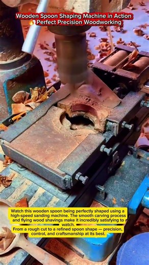 Wooden Spoon Shaping Machine in Action 🔥 Perfect Precision Woodworking