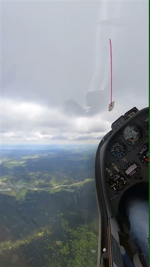 Glider Circling in a Thermal Over Erzgebirge | Cockpit Soaring View