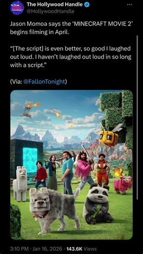 Minecraft the movie 2 filming date revealed