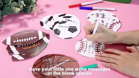 ORIENTAL CHERRY Valentines Boxes for Kids - Football Valentine Boxes with 24 Valentine Cards for Classroom Exchange Boys Girls School Class Party Favors(1 Mailbox, 24 Valentine Cards)