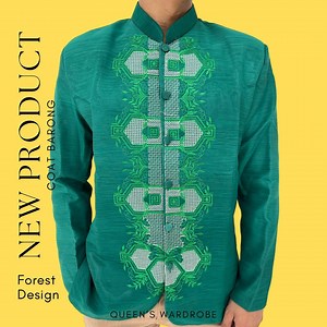 Green Coat Barong Tagalog Chinese Collar Forest Design - Etsy