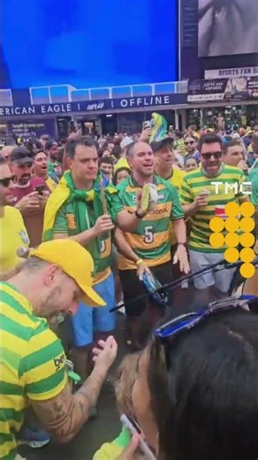BRAZILIANS SING MICHEL TELÓ HIT IN TIMES SQUARE #shorts