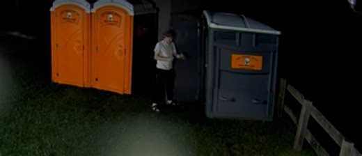 Watch: Man blows up porta potty with fireworks; up to $5,000 reward to nab vandal