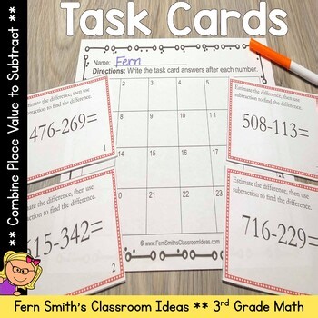 Combine Place Values to Subtract Task Cards