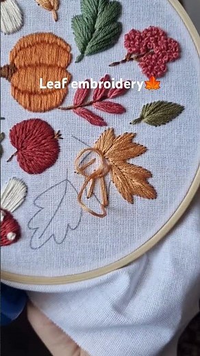 🍂 Fall Motifs – Cozy Autumn Embroidery Pattern #embroidery #craft #stitch #tutorial #diy #fall #art