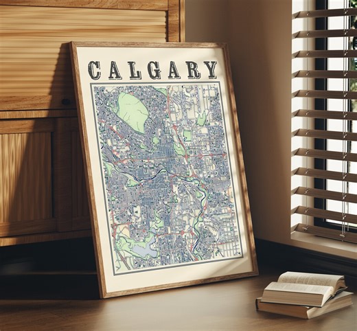 Antique Calgary Map Print, Classic Alberta City Art - Etsy