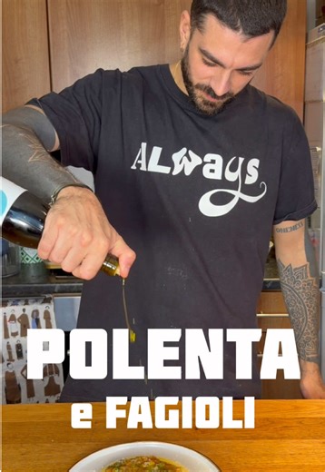 Polenta e Fagioli! 🔥 This is a dish I used to eat a lot in Italy and I love it so much! It’s all soft and delicious, the creamy polenta, the Parmesan, the tomato, the beans and the splash of balsamic vinegar create this warmth that is just addictive!! Try it ! 🙏 Ingredients: For the beans • Extra virgin Olive oil \t•\t1 shallot, sliced \t•\t2 garlic cloves, minced \t•\t3 sprigs rosemary, leaves finely chopped \t•\t3 sprigs thyme, leaves finely chopped \t•\t1 tbsp tomato paste \t•\t1 jar cooked