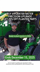 Now's the time to upgrade your planter meters. When you buy a meter only precision upgrade between November 3rd and December 15th, you'll get 20% off planter parts. That's 20% off opener blades, bearings, scrapers, closing wheels, and more! | Hutson, Inc.