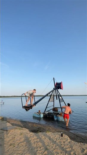 I didn’t expect such an impact! 😳 #water #flip #katapult #shorts #stunt