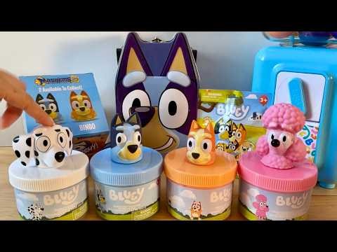 ASMR Bluey Disney junior slime unboxing toys