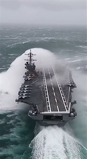 Aircraft Carrier Battling Massive Ocean Storms 🌊